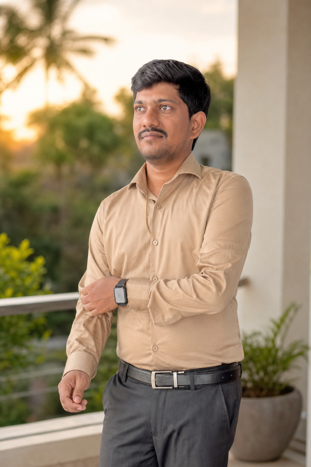 Outdoor khaki portrait